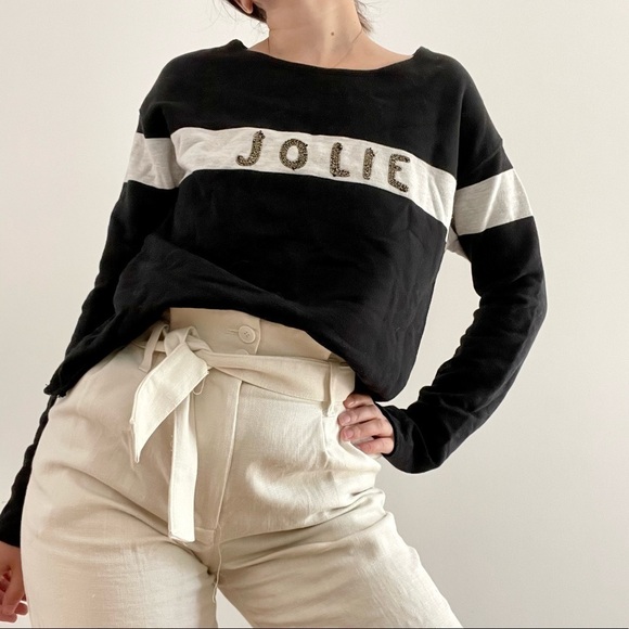 Scotch & Soda Sweaters - SCOTCH & SODA JOLIE embroidered  black & gold Sweater - P